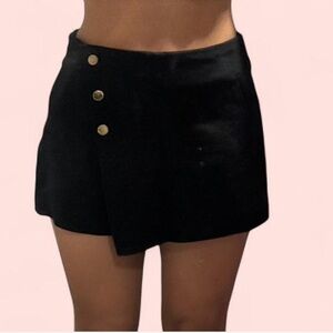 Temt Black Skorts with Gold Accents